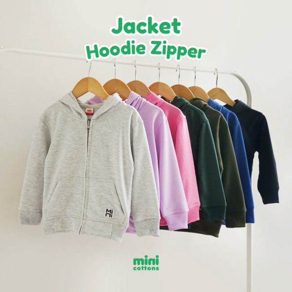 Minicottons Jacket Hoodie Zipper Top Baju Anak Unisex 1-12 Tahun - Image 8