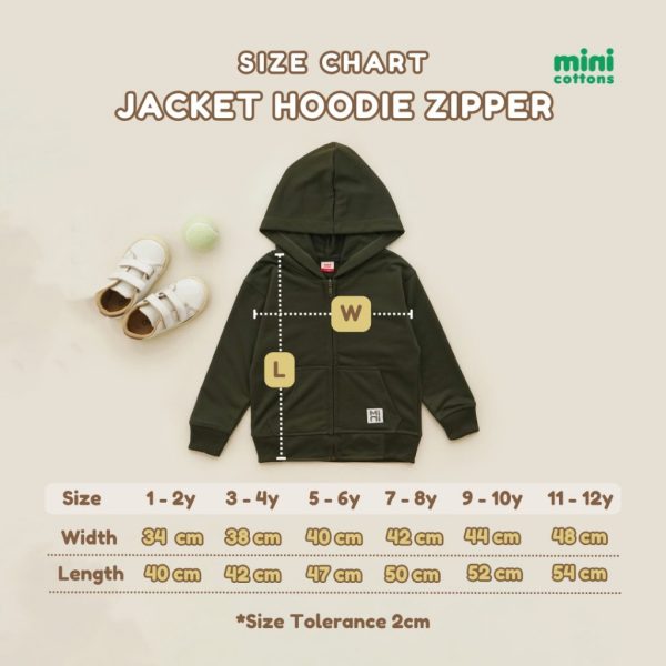 Minicottons Jacket Hoodie Zipper Top Baju Anak Unisex 1-12 Tahun - Image 9