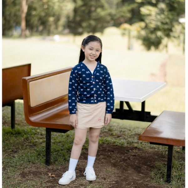 Minicottons Cardigan Anak Perempuan Print Pita Ribbon Knitwear 3-10 Tahun - Image 5
