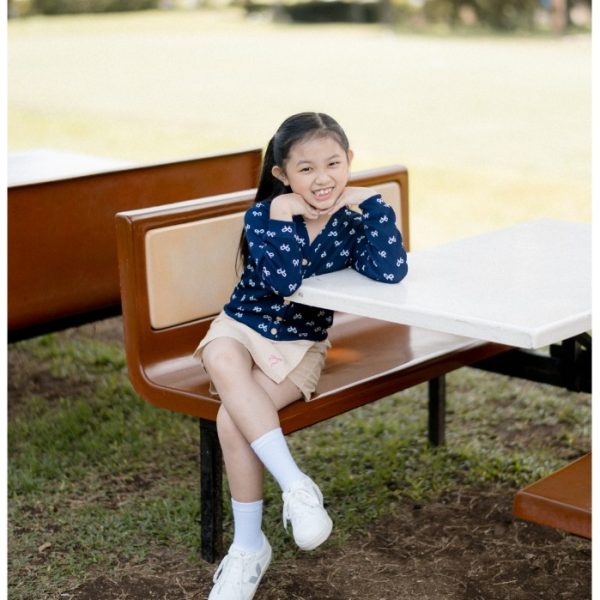 Minicottons Cardigan Anak Perempuan Print Pita Ribbon Knitwear 3-10 Tahun - Image 6