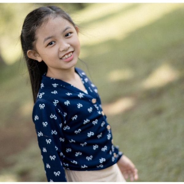 Minicottons Cardigan Anak Perempuan Print Pita Ribbon Knitwear 3-10 Tahun - Image 7