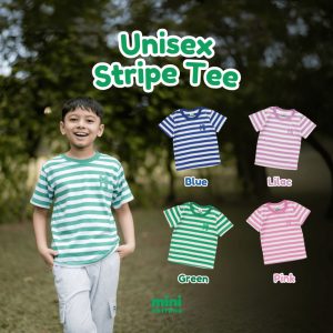 Minicottons Atasan Stripe Tshirt Salur Kaos Baju Anak Unisex 1-12 Tahun