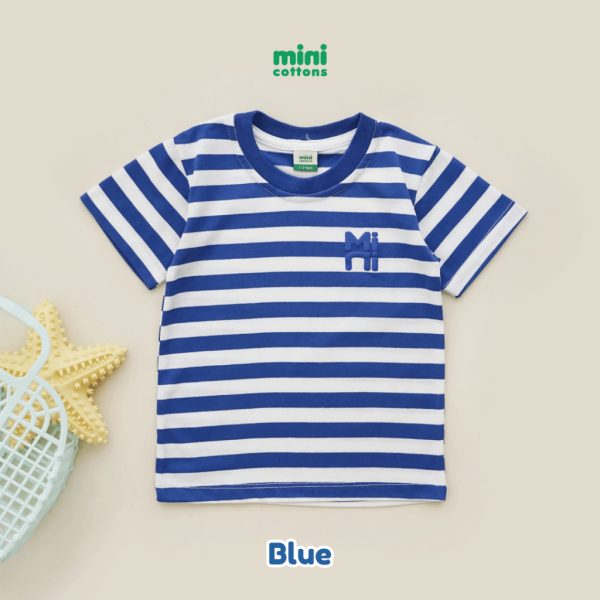 Minicottons Atasan Stripe Tshirt Salur Kaos Baju Anak Unisex 1-12 Tahun - Image 5