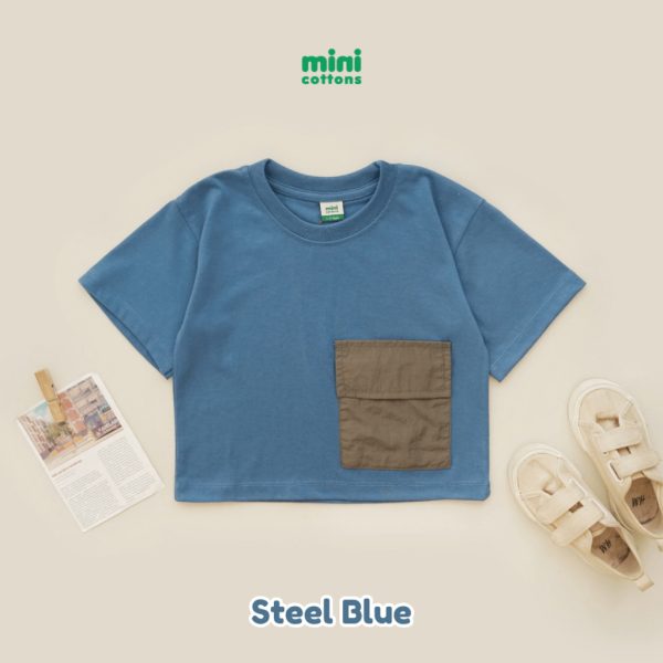 Minicottons Kaos Oversize Cargo Tshirt Kaos Oversize Pocket Unisex 1-12 Tahun - Image 5