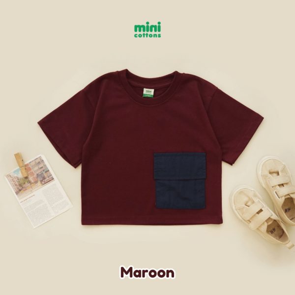 Minicottons Kaos Oversize Cargo Tshirt Kaos Oversize Pocket Unisex 1-12 Tahun - Image 7
