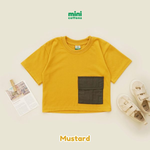Minicottons Kaos Oversize Cargo Tshirt Kaos Oversize Pocket Unisex 1-12 Tahun - Image 8