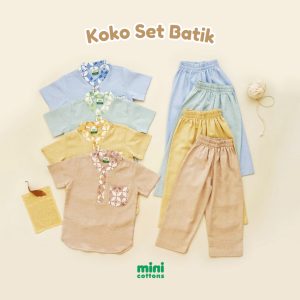 Minicottons Koko Set Batik Anak Kemeja Koko Batik Anak 1-12 Tahun
