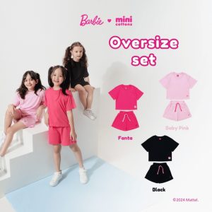 Barbie x Minicottons Setelan Oversize Set Anak Perempuan 2-12 Tahun