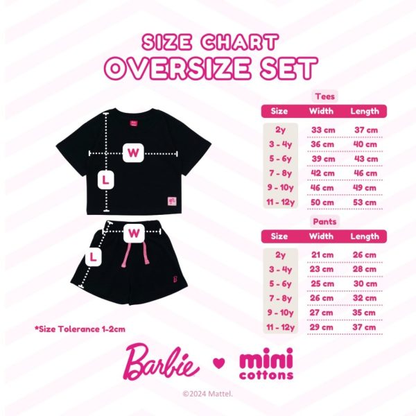 Barbie x Minicottons Setelan Oversize Set Anak Perempuan 2-12 Tahun - Image 7