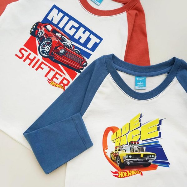Hot Wheels x Minicottons Baju Piyama Raglan Hotwheels Anak Laki Laki 2-12 Tahun - Image 4