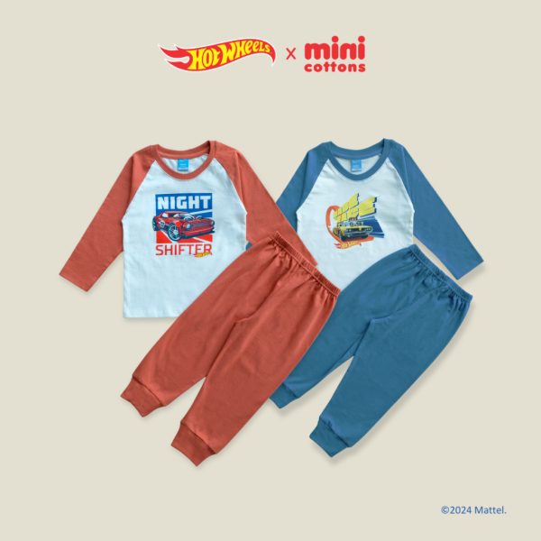 Hot Wheels x Minicottons Baju Piyama Raglan Hotwheels Anak Laki Laki 2-12 Tahun - Image 6