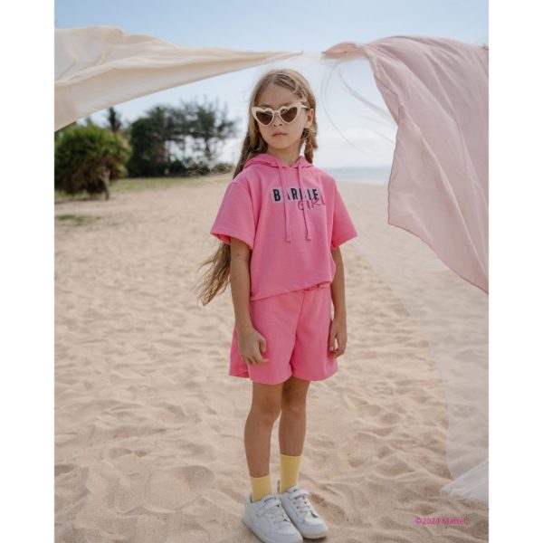 Barbie x Minicottons Setelan Hoodie Short Set Anak Perempuan 2-12 Tahun - Image 3