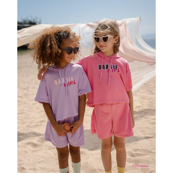 Barbie x Minicottons Setelan Hoodie Short Set Anak Perempuan 2-12 Tahun - Image 4