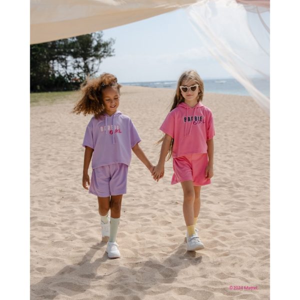 Barbie x Minicottons Setelan Hoodie Short Set Anak Perempuan 2-12 Tahun - Image 5