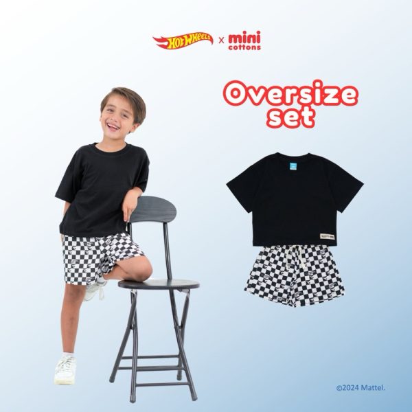 Hot Wheels x Minicottons Kids Set Setelan Oversize Fullprint Anak Laki Laki 2-12 Tahun