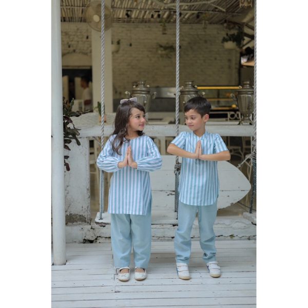 Minicottons Setelan Tunik Set Dress Motif Salur Striped Baju Anak Perempuan 1-12 Tahun - Image 3