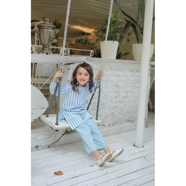 Minicottons Setelan Tunik Set Dress Motif Salur Striped Baju Anak Perempuan 1-12 Tahun - Image 4