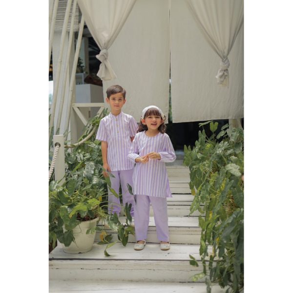 Minicottons Setelan Tunik Set Dress Motif Salur Striped Baju Anak Perempuan 1-12 Tahun - Image 5