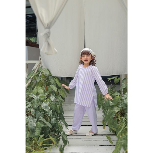Minicottons Setelan Tunik Set Dress Motif Salur Striped Baju Anak Perempuan 1-12 Tahun - Image 6