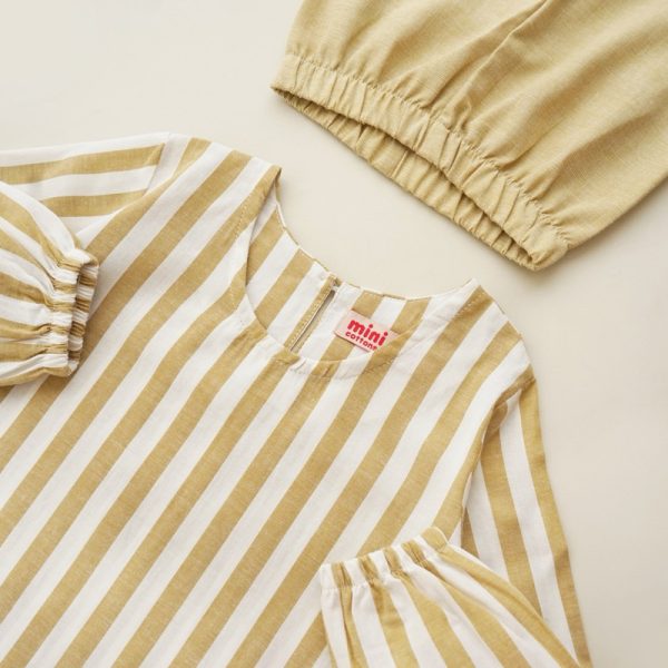 Minicottons Setelan Tunik Set Dress Motif Salur Striped Baju Anak Perempuan 1-12 Tahun - Image 8