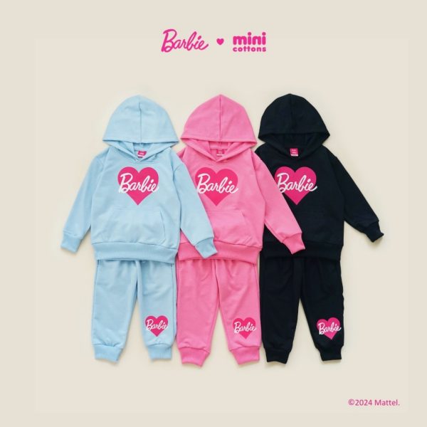 Barbie x Minicottons Setelan Hoodie Set Anak Perempuan 2-12 Tahun - Image 3