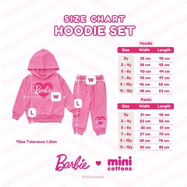 Barbie x Minicottons Setelan Hoodie Set Anak Perempuan 2-12 Tahun - Image 5