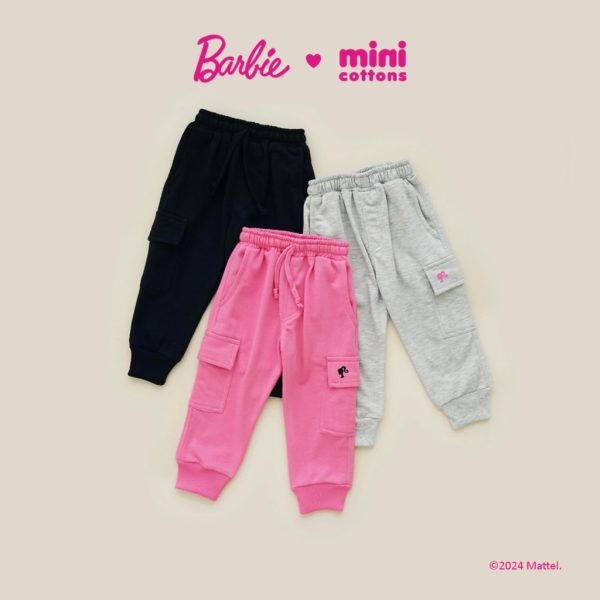 Barbie x Minicottons Jogger Cargo Pants Celana anak Perempuan 2-12 Tahun
