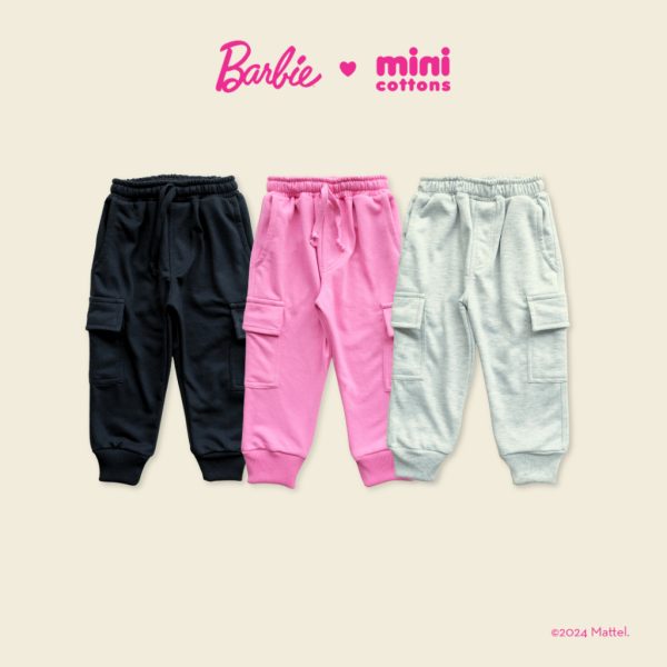 Barbie x Minicottons Jogger Cargo Pants Celana anak Perempuan 2-12 Tahun - Image 4