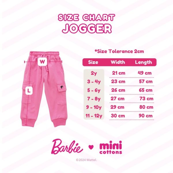 Barbie x Minicottons Jogger Cargo Pants Celana anak Perempuan 2-12 Tahun - Image 7