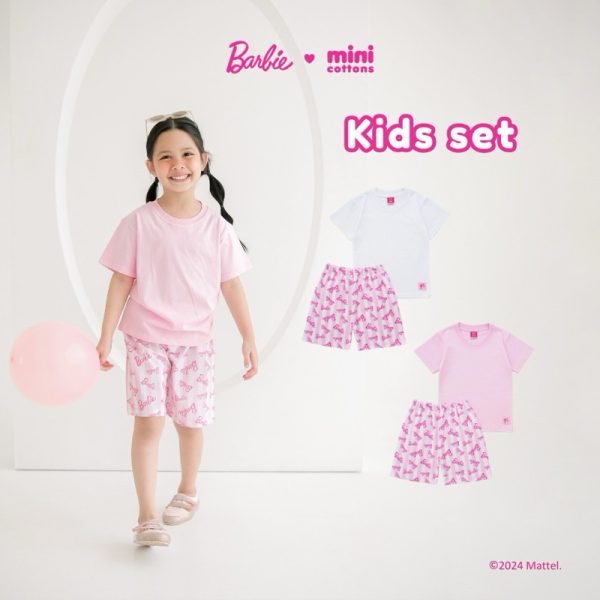 Barbie x Minicottons Kids Set Setelan Fullprint Anak Perempuan 2-12 Tahun
