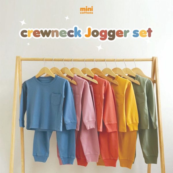 MINI COTTONS Tracksuit Crewneck Jogger Set Anak Unisex - Image 2