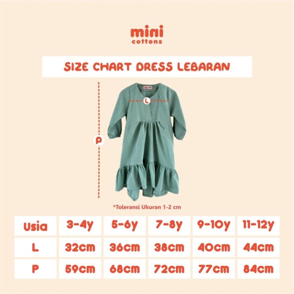 MINI COTTONS Dress Linen Baju Anak Perempuan Lengan Panjang Gamis Tunik - Image 8